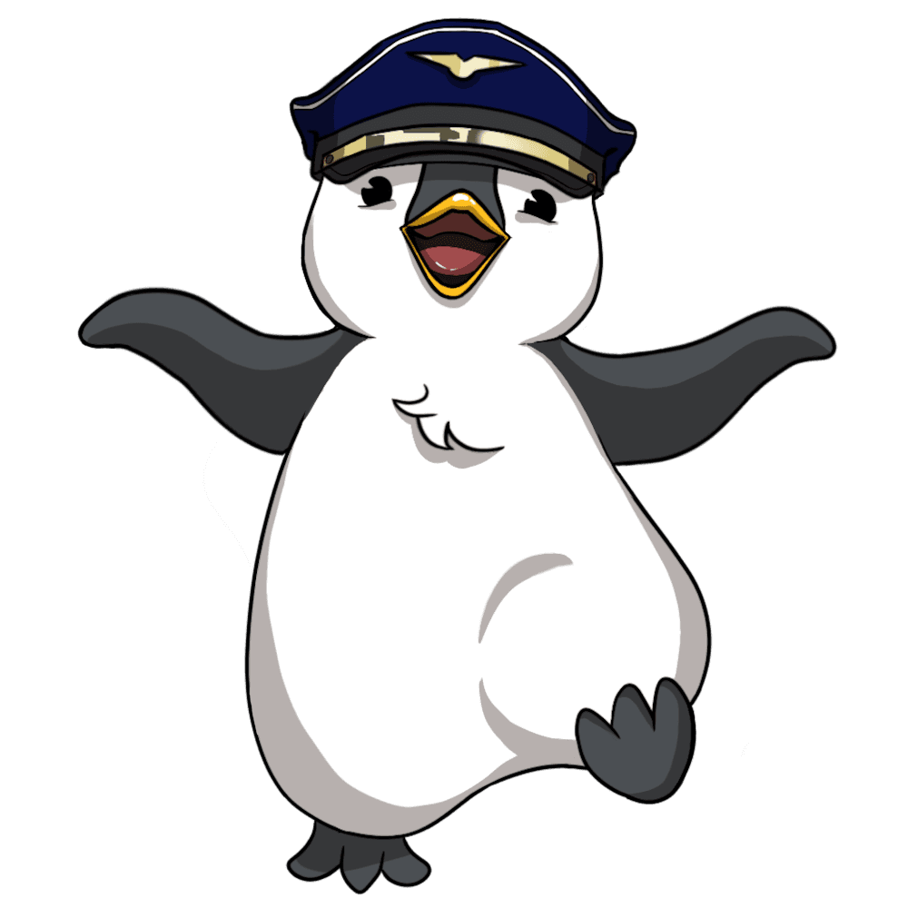 Pinguin rennend